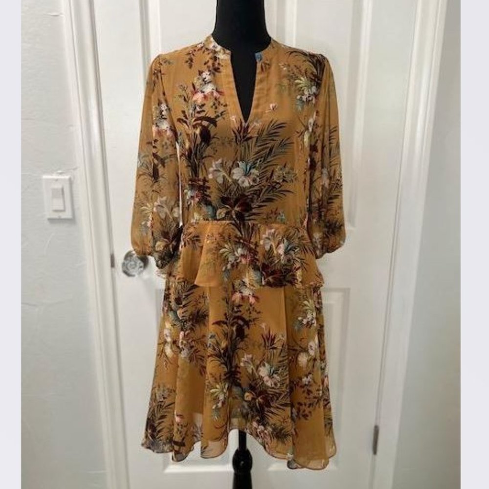 Anthropologie Printed Flutter-Sleeve Shirtdress by dRA - Size Small - Picture 5 of 8